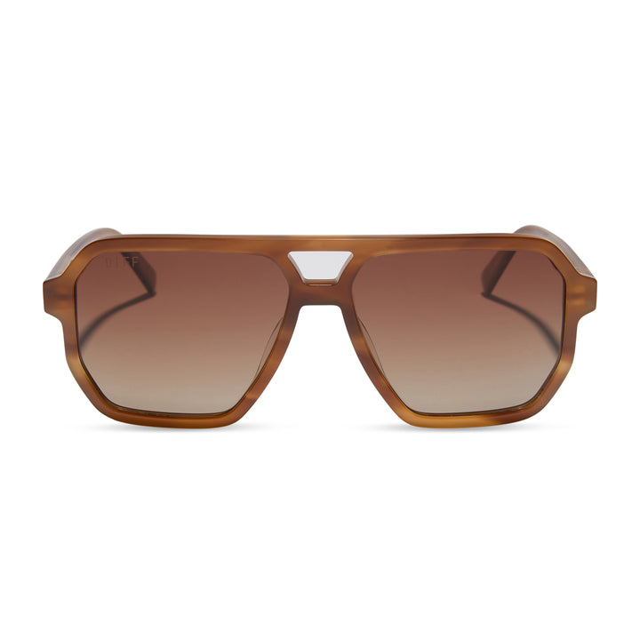 DIFF Cameron Sunglasses - Tawny Tortoise + Brown Gradient Polarized