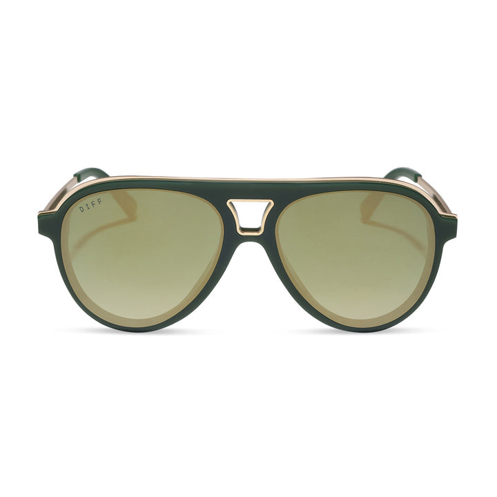 DIFF Tosca III Sunglasses - Fairway Green + Aloe Green Gradient + Light Gold Flash