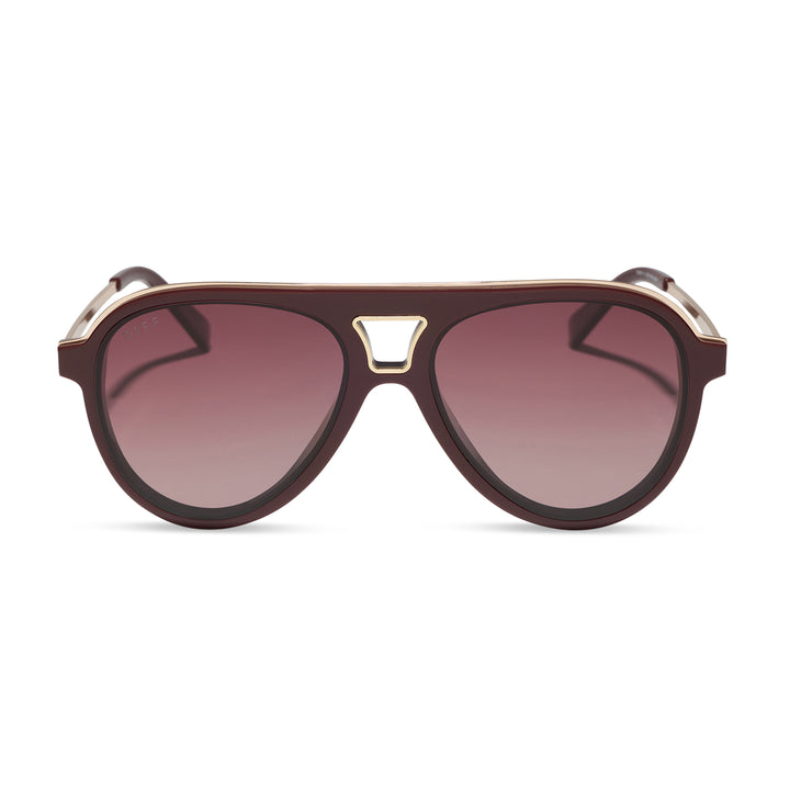 DIFF Tosca III Sunglasses - Rugby Red + Burgundy Gradient Polarized