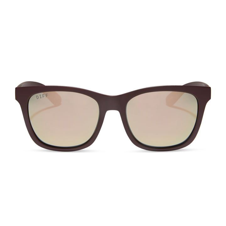 DIFF Storm Sunglasses - Matte Rugby Red + Taupe Mirror Polarized