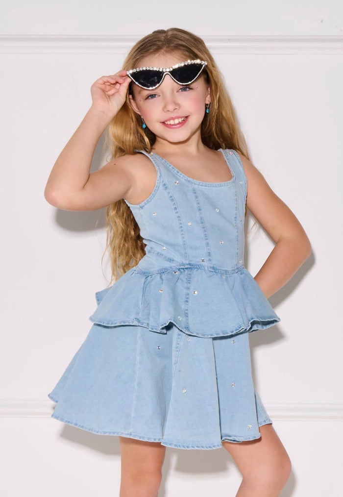 Twinkle Denim Peplum Dress